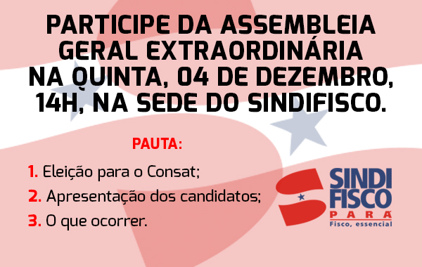 Quinta, 04 de dezembro, tem assembleia